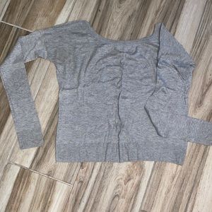 Grey off shoulder long sleeve